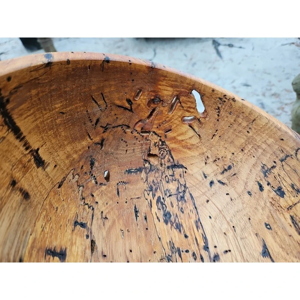 Spalted Wood Bowl Hand Turned‎ 10.5